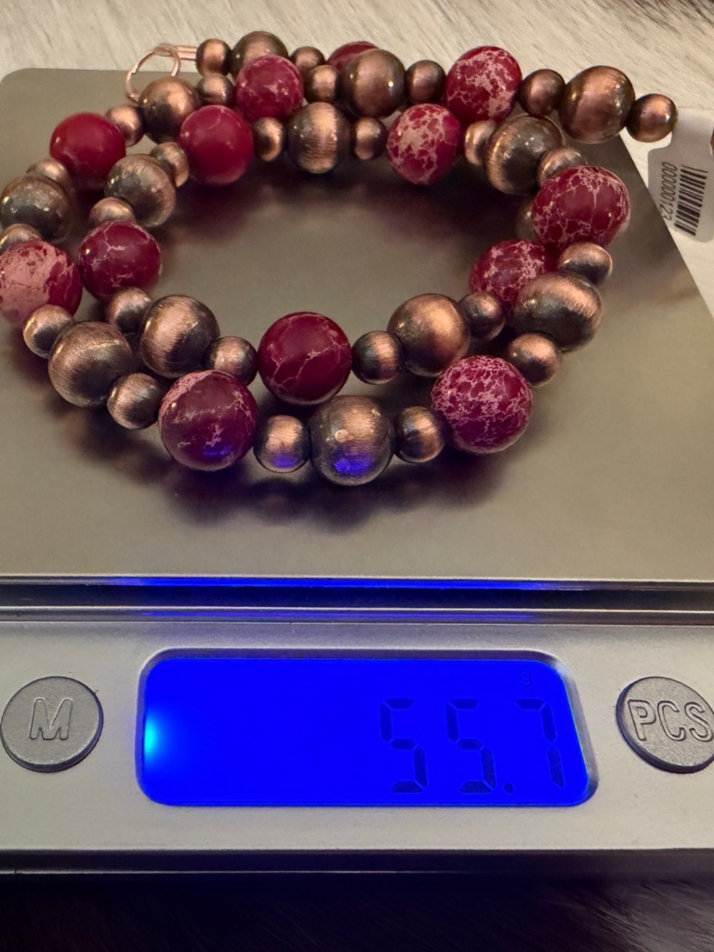 ❤️ Oxidized Copper Desert Pearl & Sea Sediment Jasper 19” Statement Necklace - Picture 9 of 9